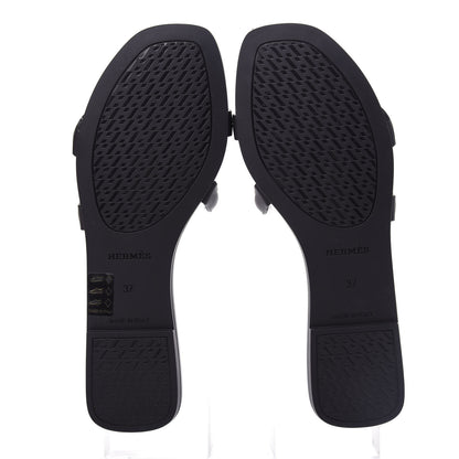 Hermes Rubber Aloha Sandals 37 Black 6 of 11