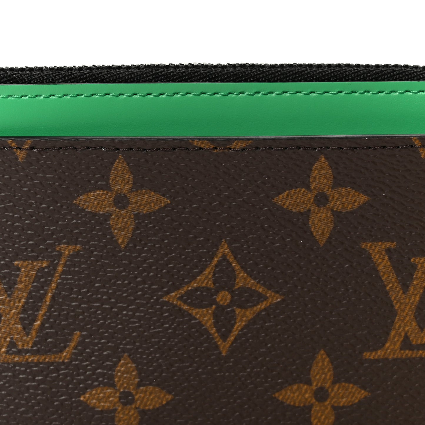 Monogram Calfskin Coin Card Holder Minty Green