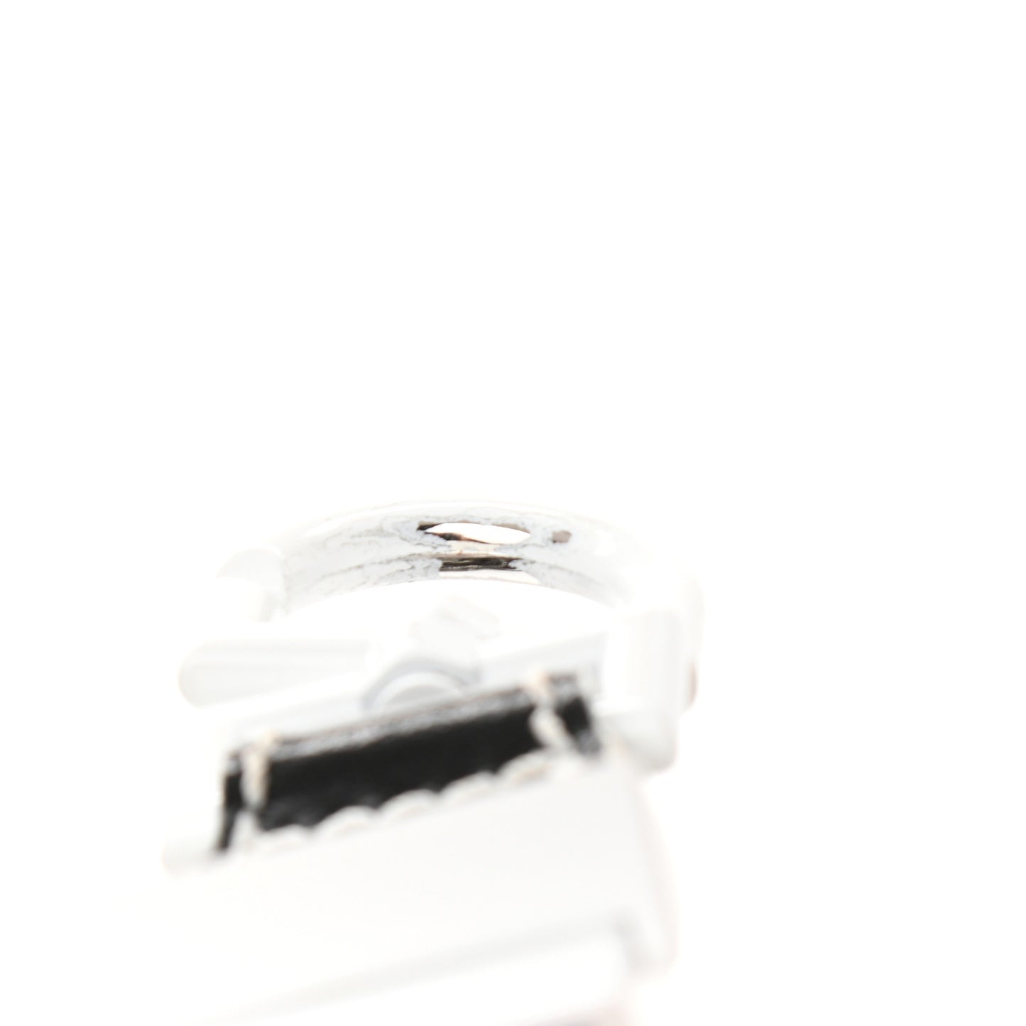 Calfskin Contrast Topstitch Small Antigona Black White