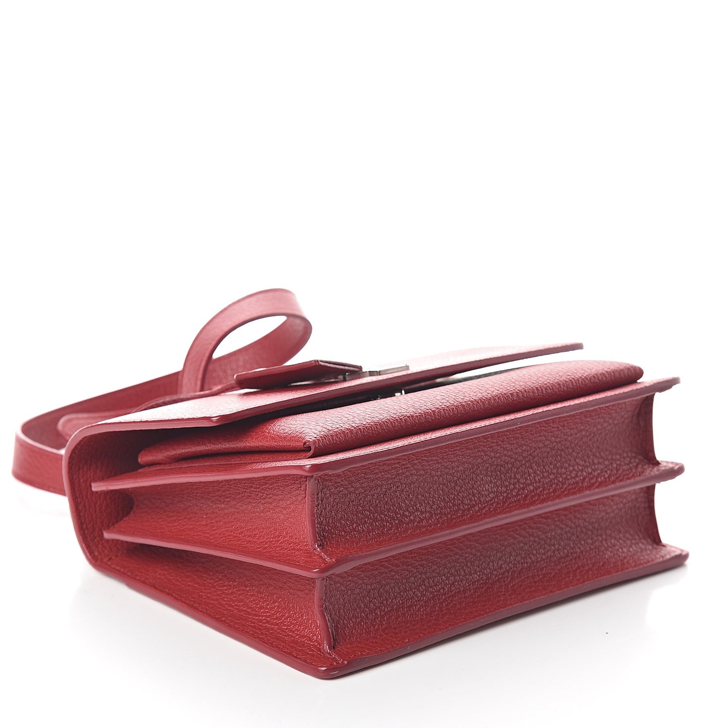 Grained Calfskin Medium Monogram Sunset Satchel Red