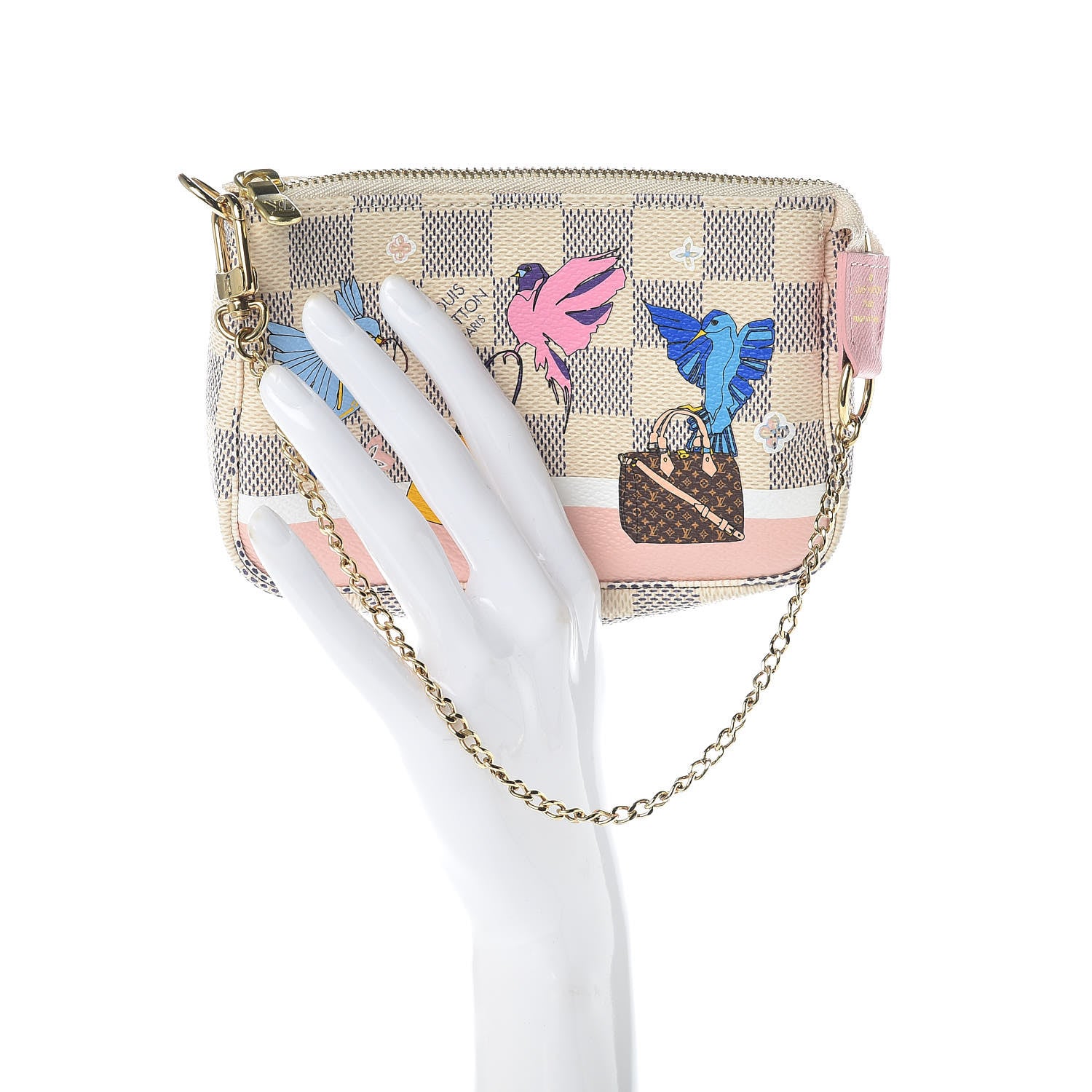 Louis Vuitton Damier Azur 2018 Christmas Animation Mini Pochette Accessories 2 of 10