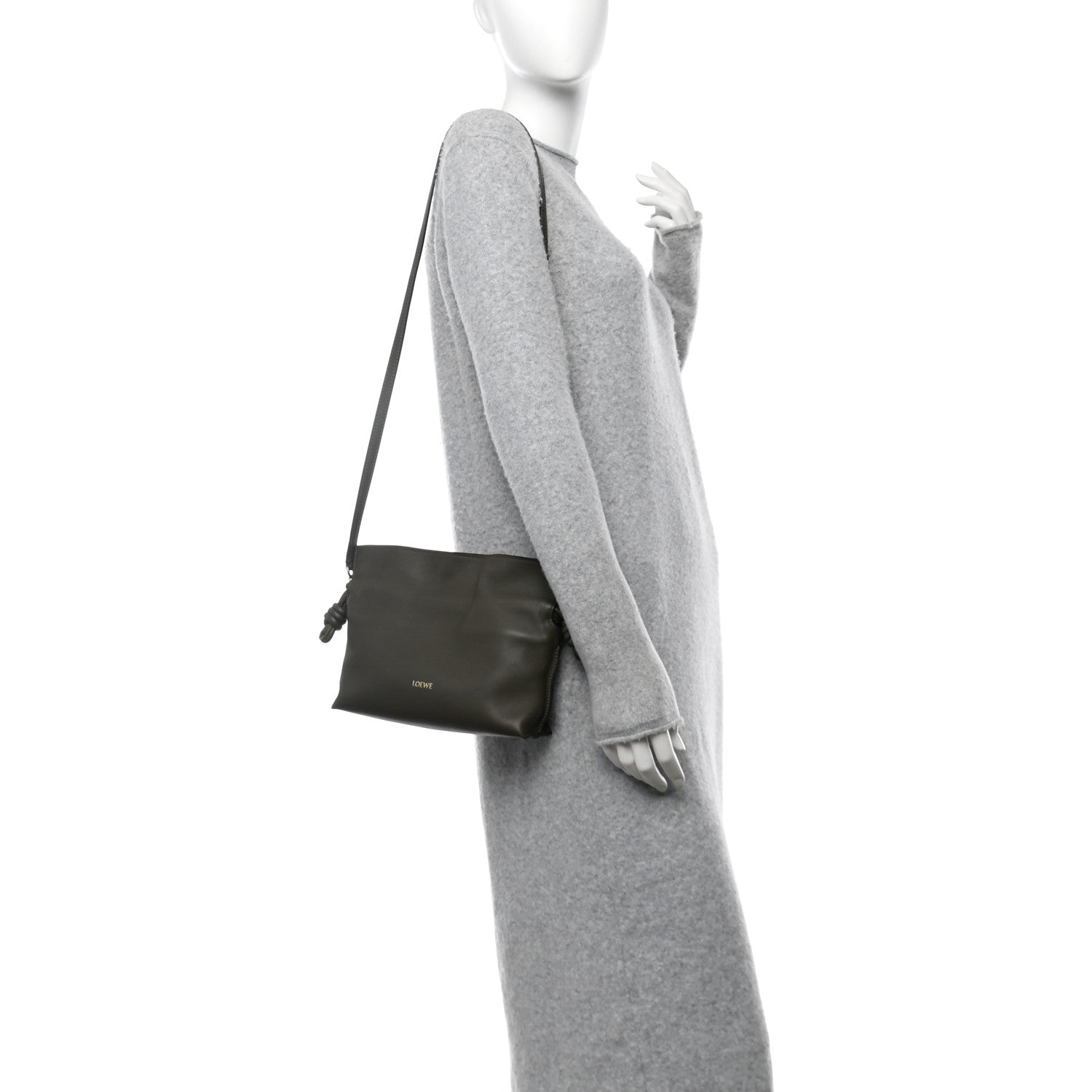 Loewe Calfskin Mini Flamenco Knot Clutch Vintage Khaki 2 of 11