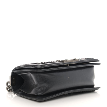Chanel Shiny Goatskin Quilted Small Boy Top Handle Flap Charcoal 4 of 15