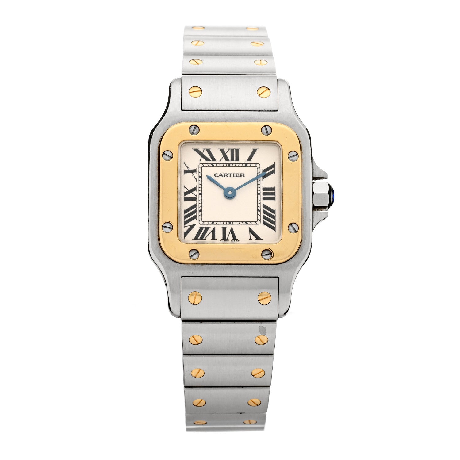 Cartier Stainless Steel 18K Yellow Gold 24mm Santos De Cartier Galbee Quartz Watch 1 of 4