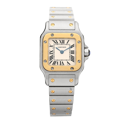 Cartier Stainless Steel 18K Yellow Gold 24mm Santos De Cartier Galbee Quartz Watch 1 of 4
