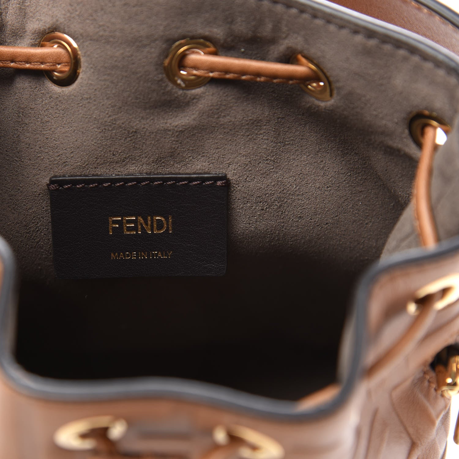 Fendi Vitello Cristallo Nature F is Fendi FF 1974 Embossed Mini Mon Tresor Bucket Bag Cuoio 7 of 11