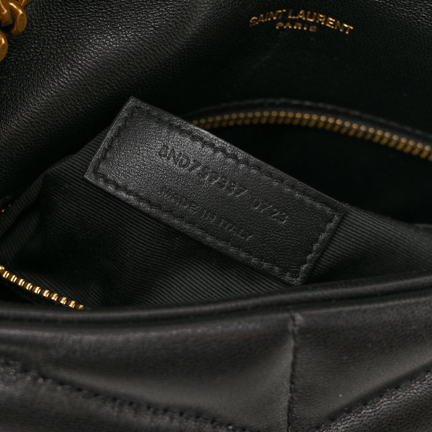 Lambskin Quilted Toy Loulou Puffer Monogram Chain Satchel Black