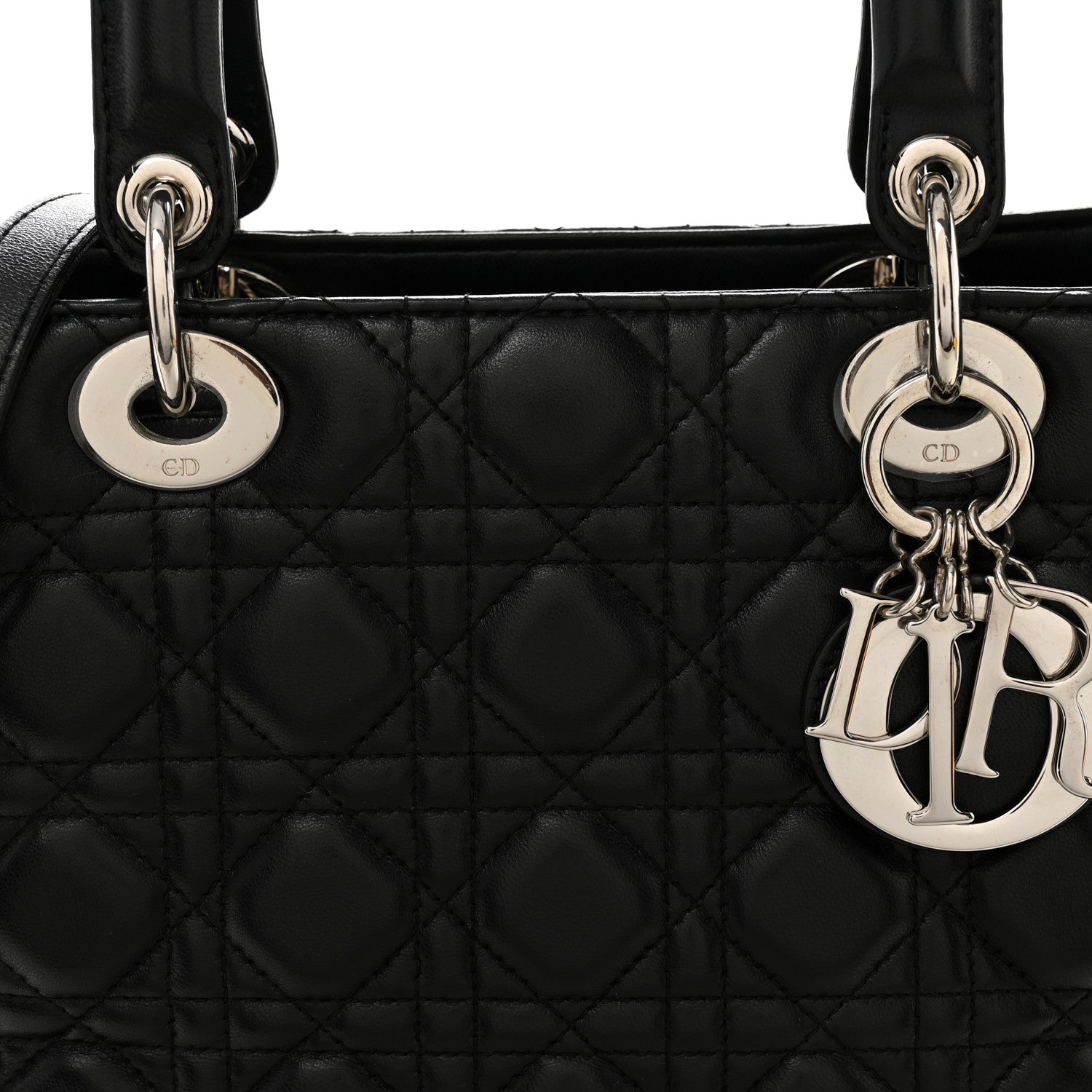Christian Dior Lambskin Cannage Medium Lady Dior Black 8 of 12