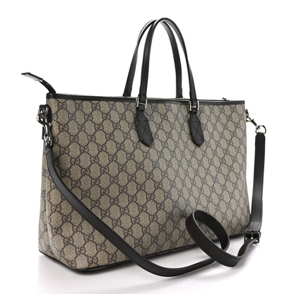 Gucci GG Supreme Monogram Medium Zippered Tote Dark Brown 3 of 10