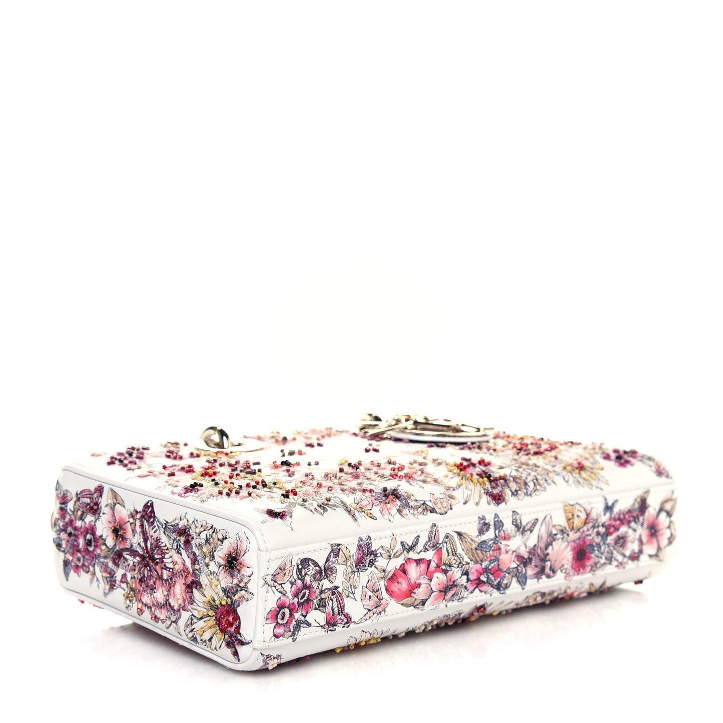 Calfskin Embroidered Butterfly Printed Lady D-Joy Multicolor