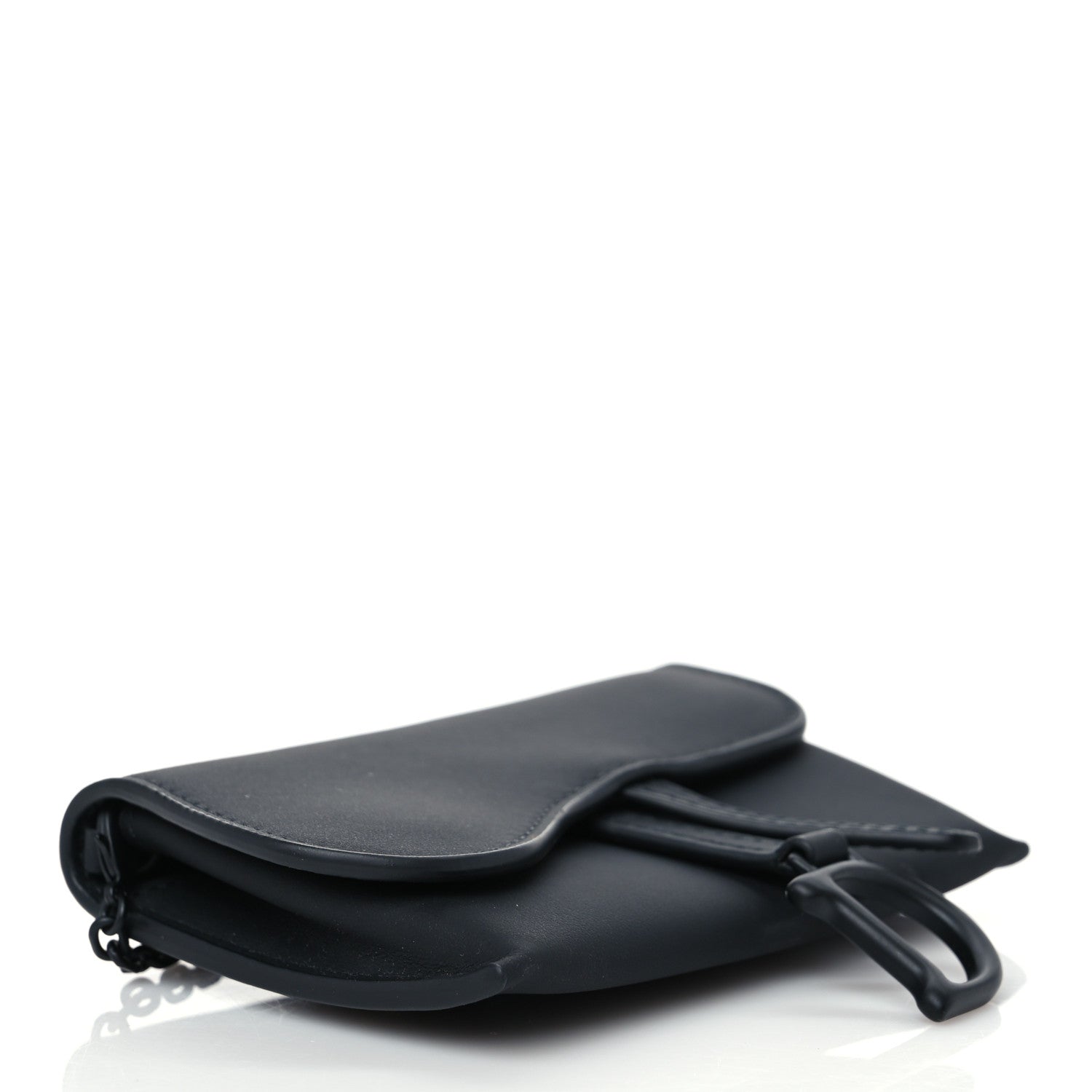 Christian Dior Ultra Matte Calfskin Nano Saddle Chain Pouch Black 3 of 6