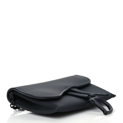 Christian Dior Ultra Matte Calfskin Nano Saddle Chain Pouch Black 3 of 6