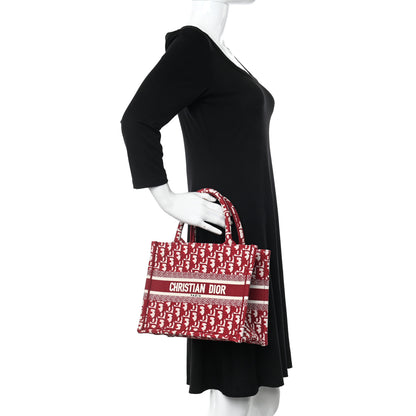 Christian Dior Oblique Small Book Tote Burgundy Multicolor 2 of 10