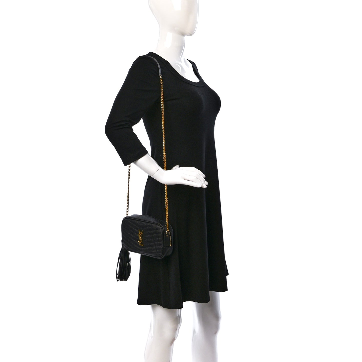 Grain De Poudre Matelasse Monogram Mini Lou Camera Bag Black