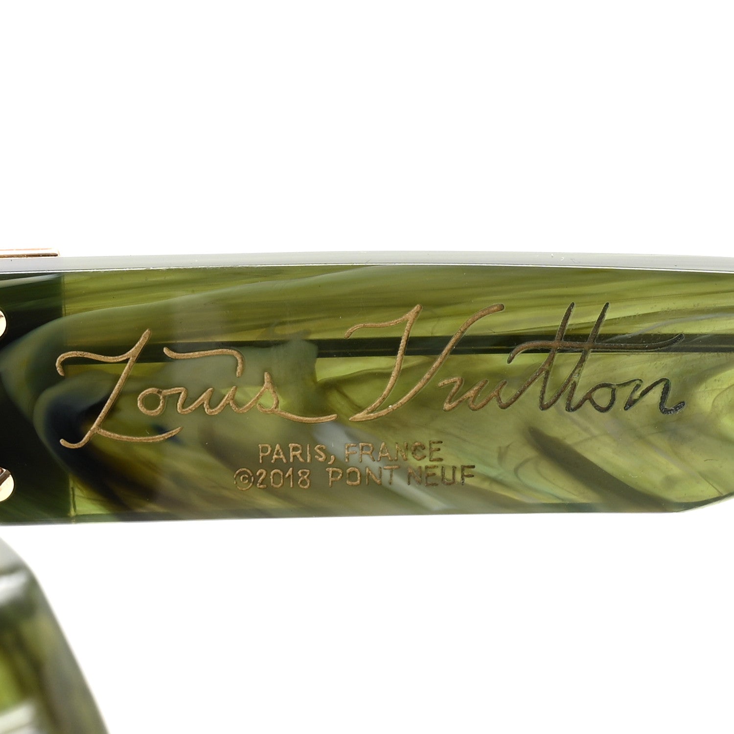 Louis Vuitton Acetate 1.1 Millionaires Z1167E Sunglasses Green Marble 5 of 8