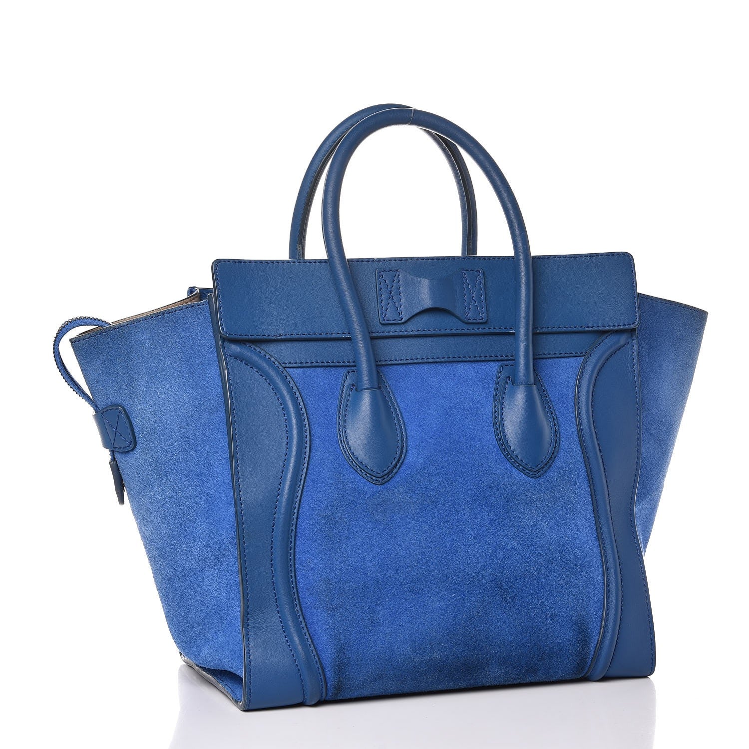 Celine Smooth Calfskin Suede Mini Luggage Royal Blue 3 of 19