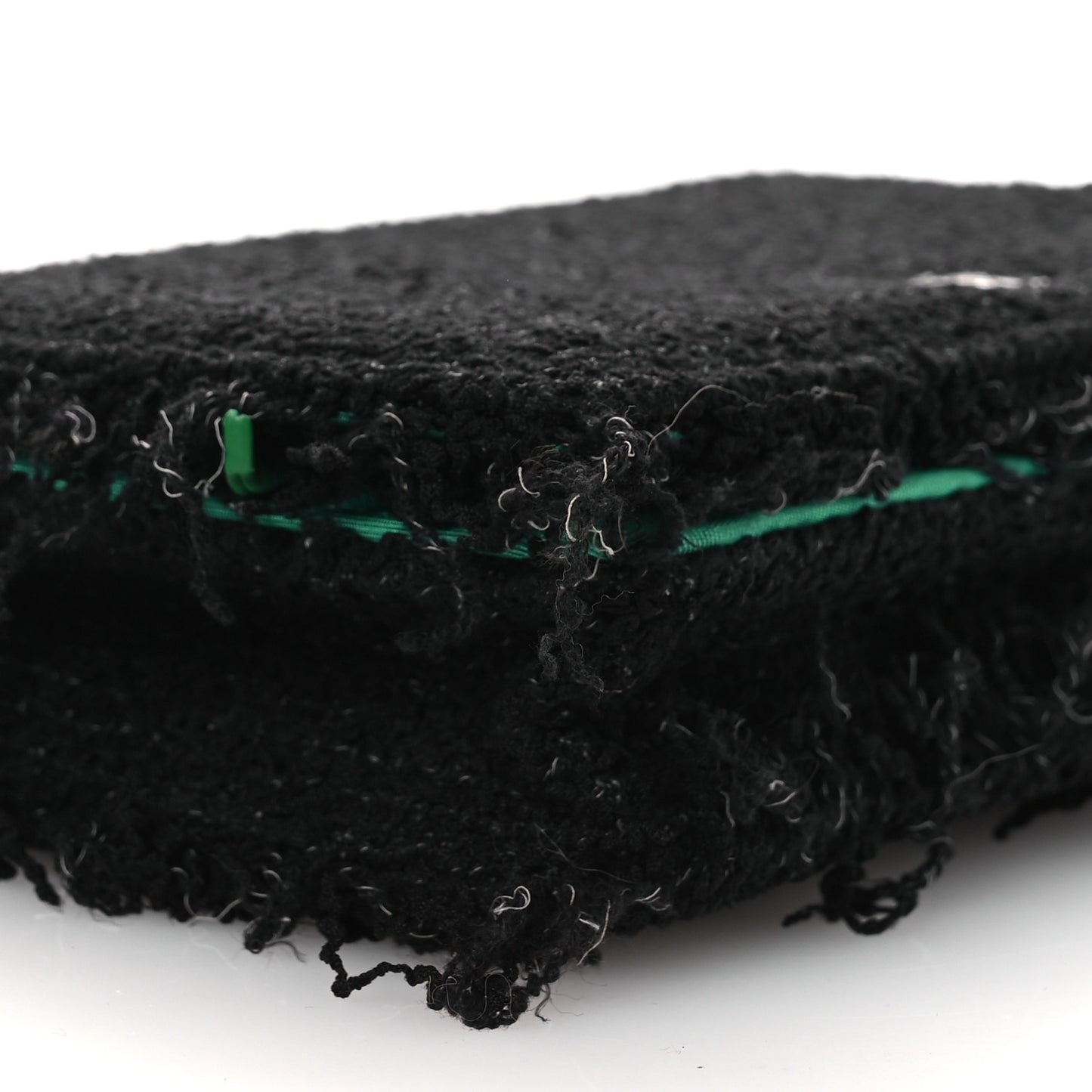 Tweed Fringe Wallet On Chain WOC Black Green