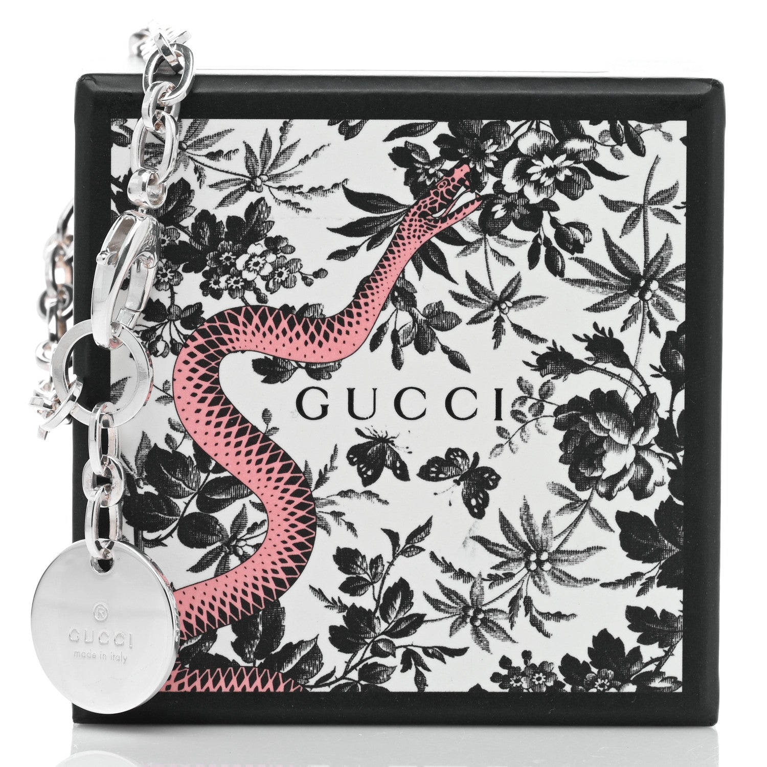 Gucci Sterling Silver Link Round Charm Bracelet 4 of 4