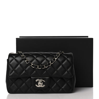 Chanel Lambskin Quilted Mini Rectangular Flap Black 10 of 10