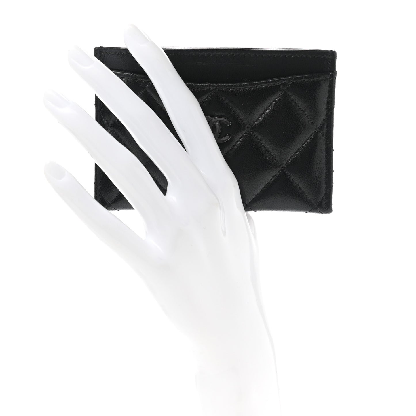 Lambskin Quilted Card Holder So Black
