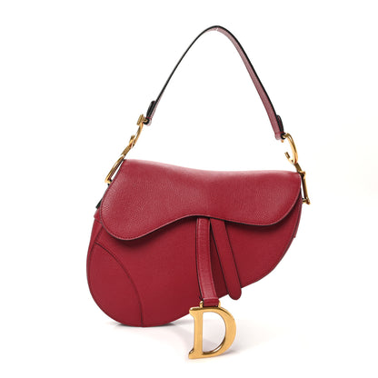 Christian Dior Grained Calfskin Saddle Bag Red 1 of 11