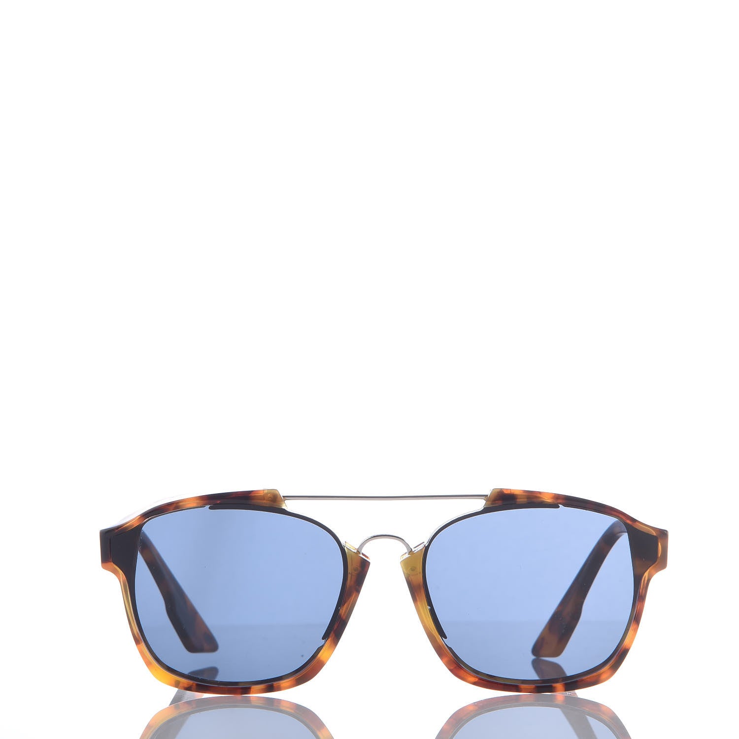 Christian Dior Abstract Square Mirrored Sunglasses Spotted Havana Blue 2 of 7