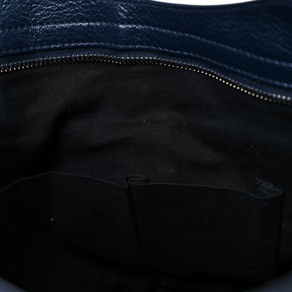 Balenciaga Chevre Silver Metallic Edge Hardware City Bleu Nuit Dark Sea 12 of 14