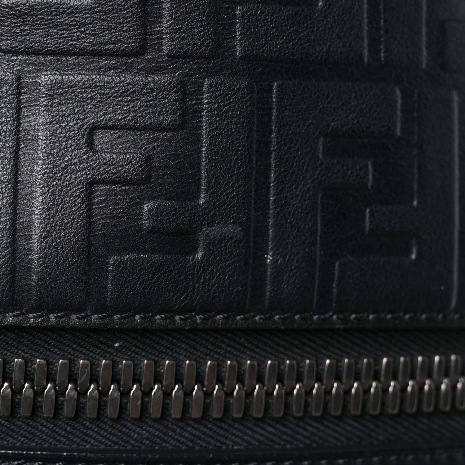 Fendi Vitello Grace FF 1974 Embossed Backpack Black 16 of 22