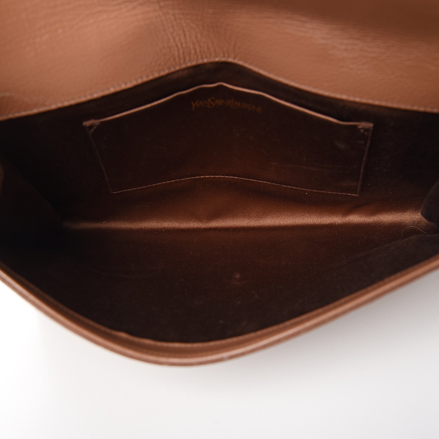 Saint Laurent Textured Patent Monogram Large Belle De Jour Clutch Tobacco 4 of 6