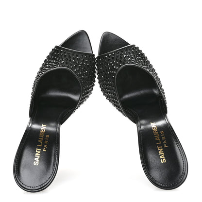 Saint Laurent Tulle Strass Gippy 110 Mule Sandals 36.5 Black 2 of 8
