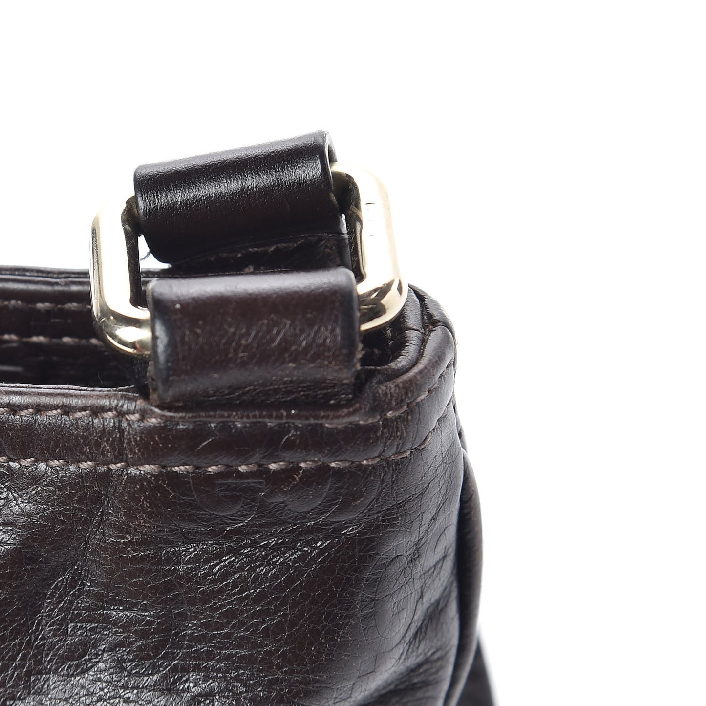 Guccissima Small Flat Messenger Bag Dark Brown