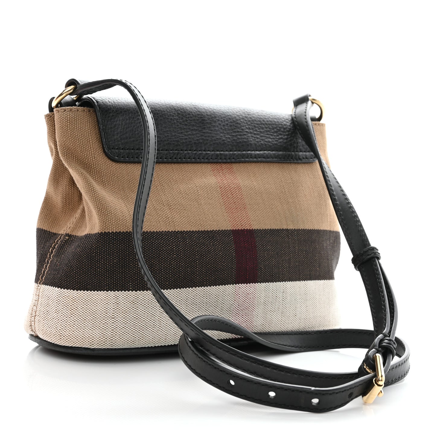Mega Check Grainy Calfskin Small Gowan Messenger Bag Black