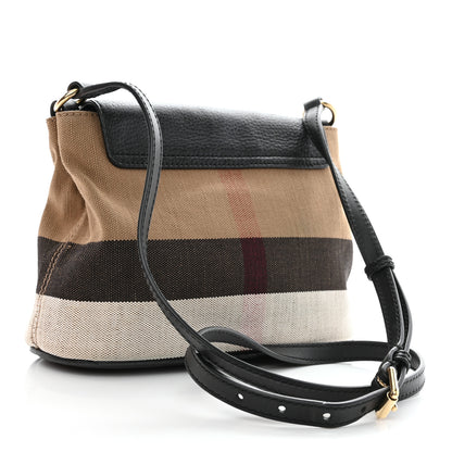 Burberry Mega Check Grainy Calfskin Small Gowan Messenger Bag Black 3 of 11