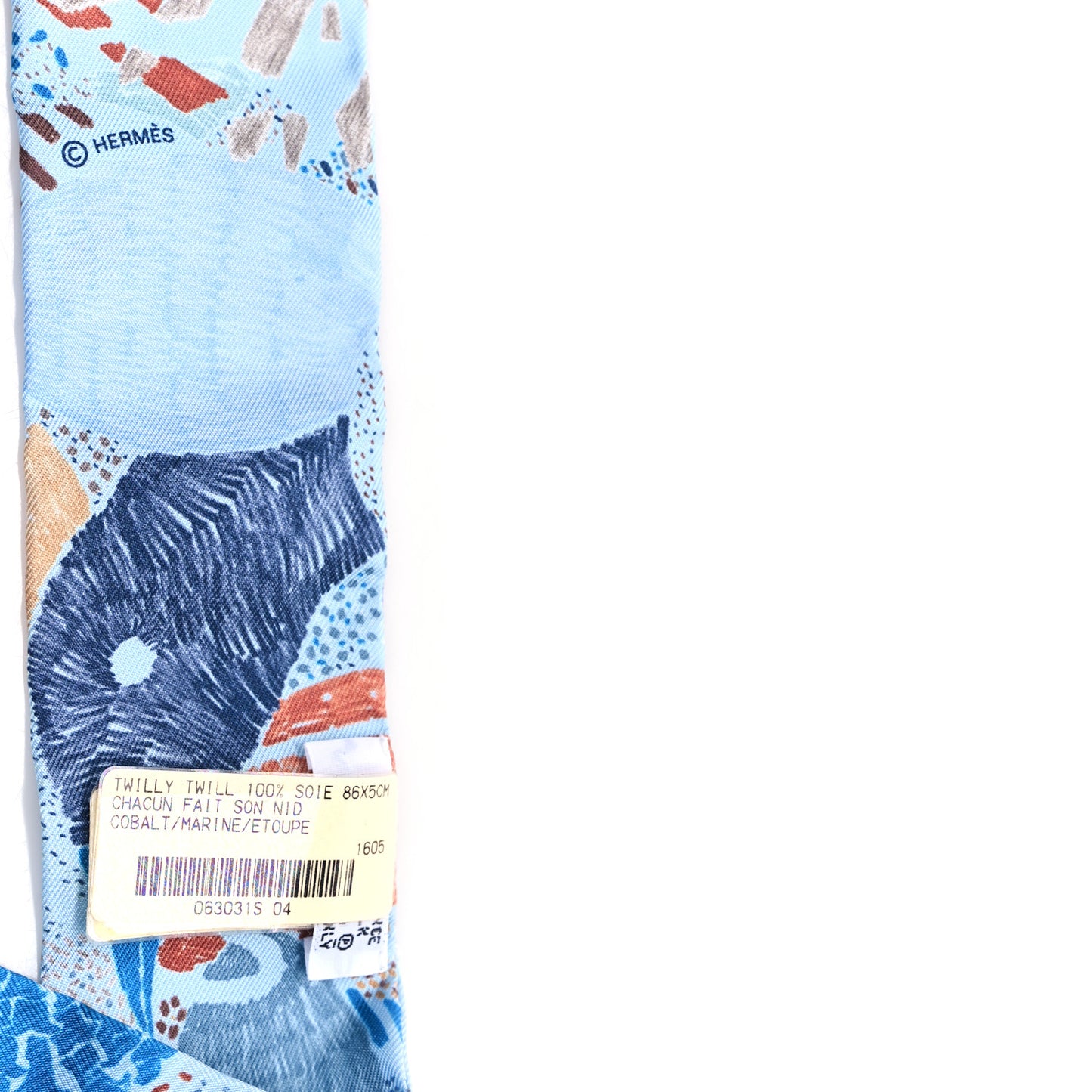 Silk Chacun Fait Son Nid Twilly Cobalt Marine Etoupe