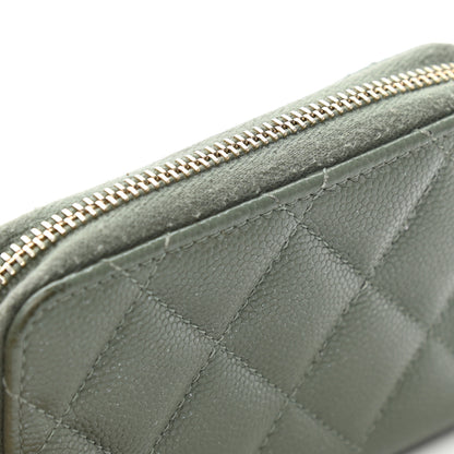 Chanel Iridescent Caviar Quilted Zip Coin Purse Green 9 of 11