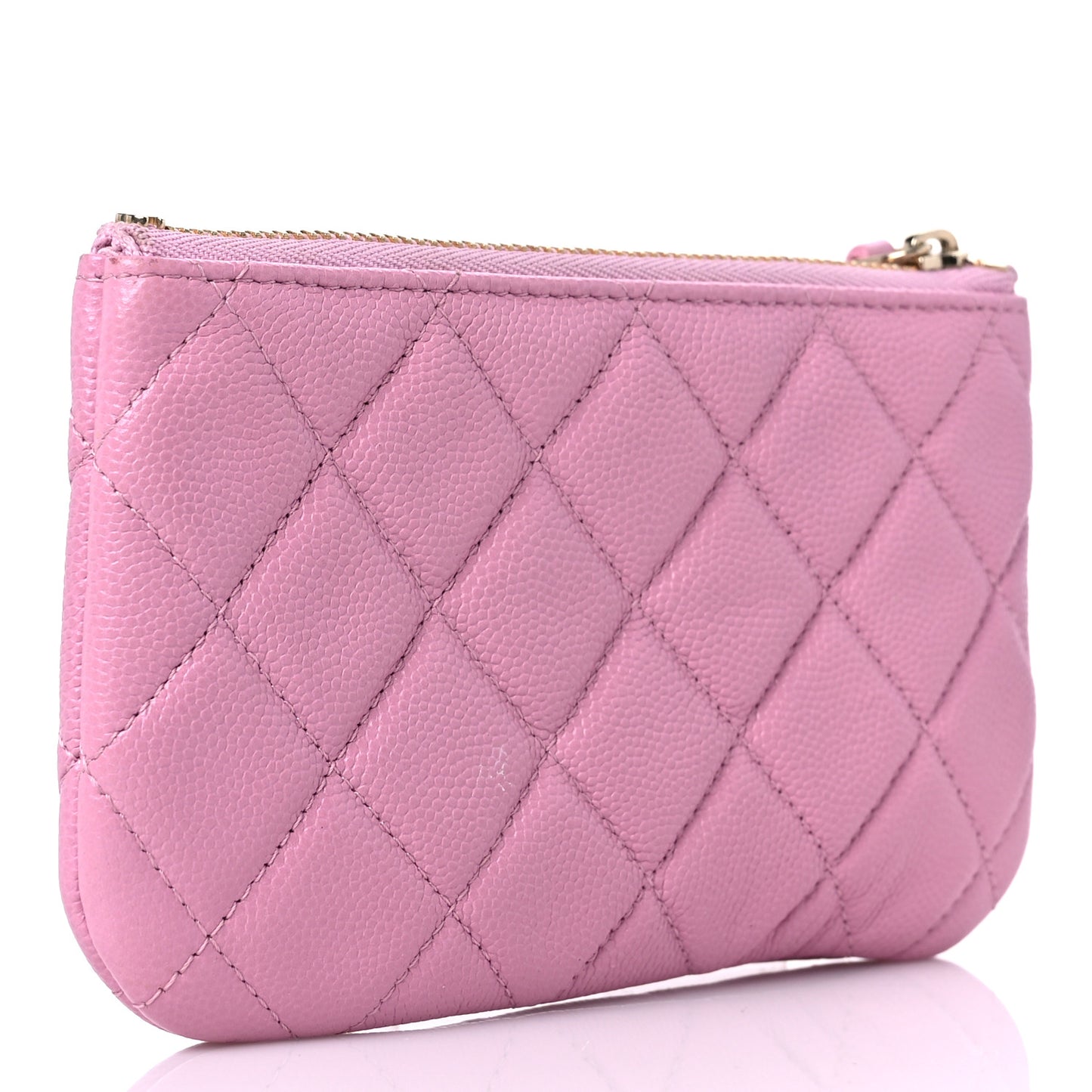 Caviar Quilted Small Cosmetic Case Light Pink