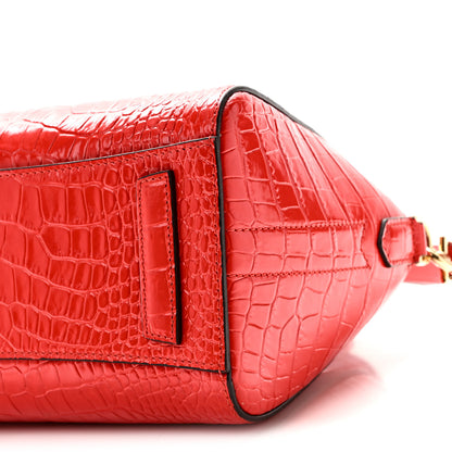 Givenchy Calfskin Crocodile Embossed Mini Antigona Red 10 of 10