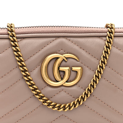 Gucci Calfskin Matelasse Mini GG Marmont Chain Crossbody Bag Porcelain Rose 7 of 9