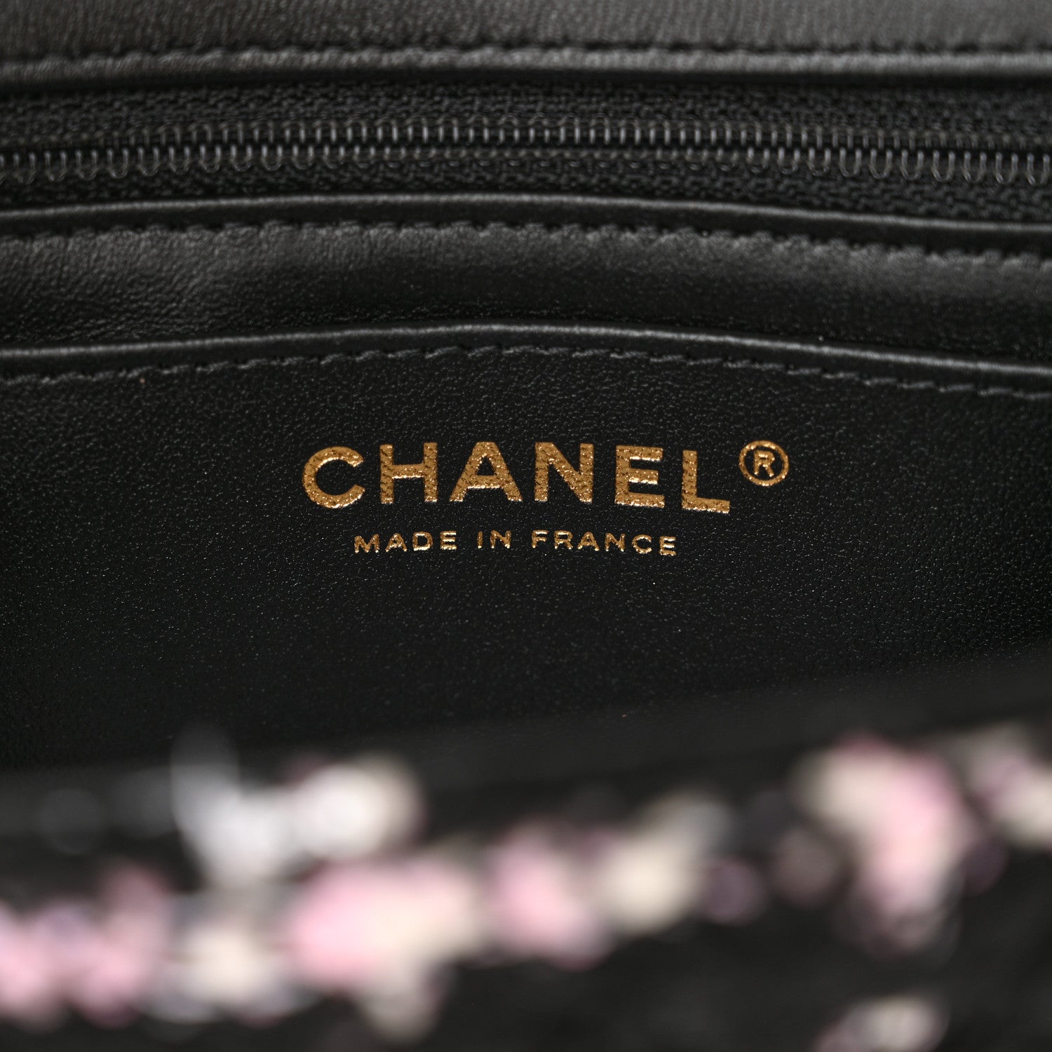 Chanel Tweed Sequin Mini Rectangular Flap Black Pink Multicolor 6 of 13