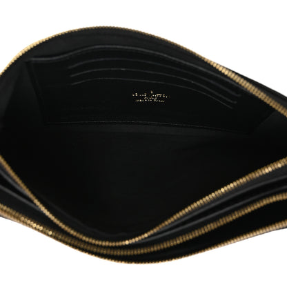 Louis Vuitton Empreinte Monogram Giant Double Zip Pochette Black Cream 5 of 9