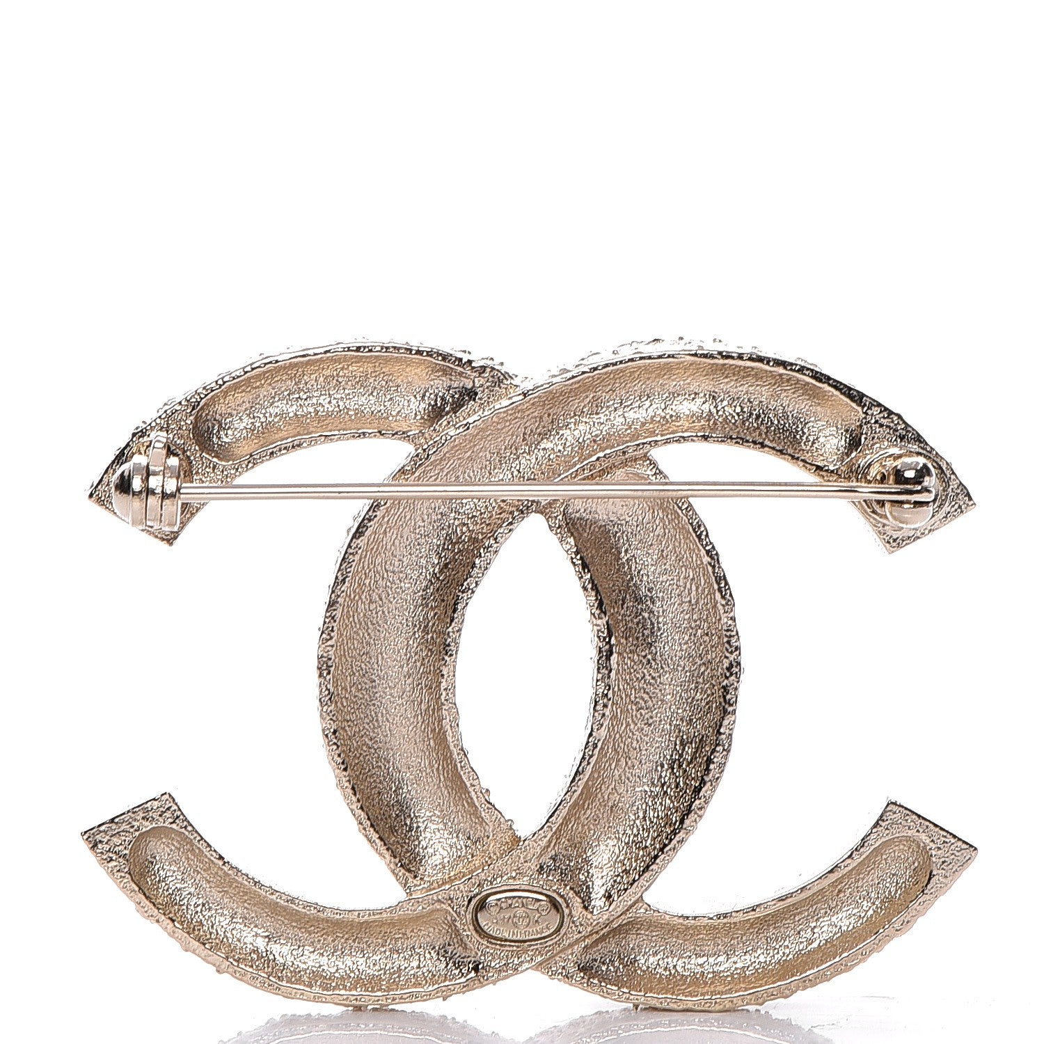 Chanel Strass Crystal CC Brooch Light Gold 3 of 6