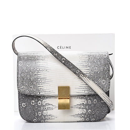 Celine Lizard Medium Classic Box Flap Bag Mineral 14 of 14