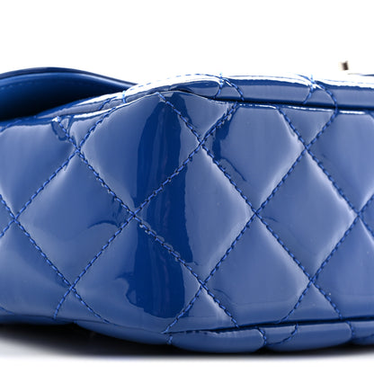 Chanel Patent Quilted Large Coco Shine Flap Blue 9 of 12