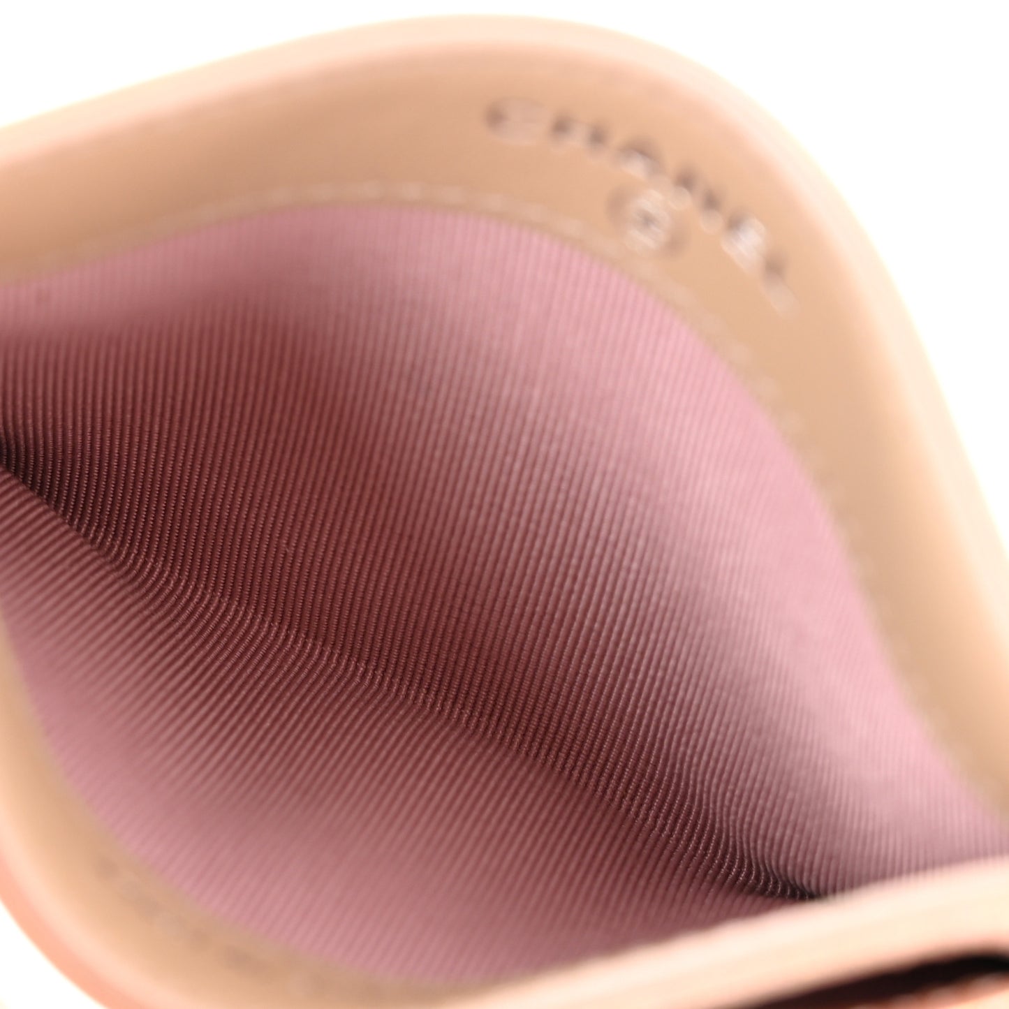 Iridescent Calfskin Quilted Card Holder Pink