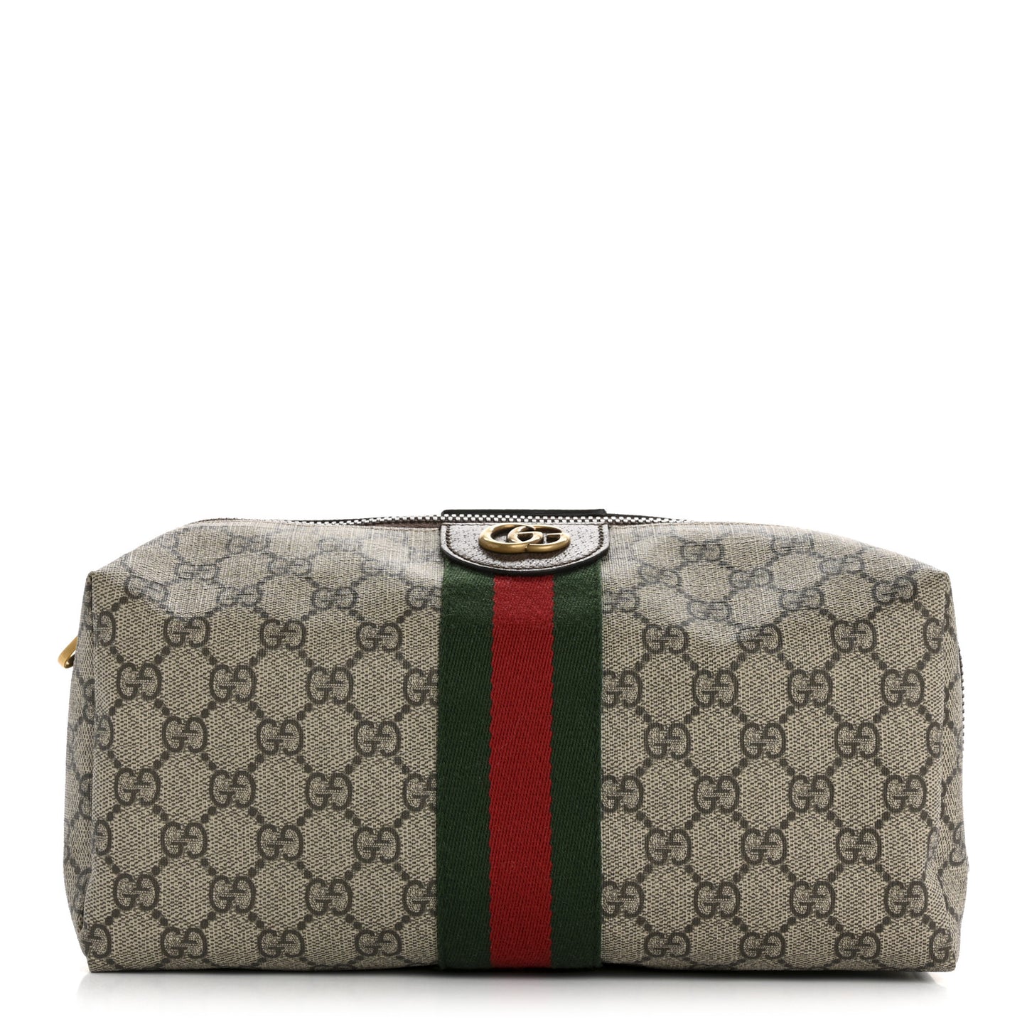 GG Supreme Monogram Web Ophidia Toiletry Case Beige