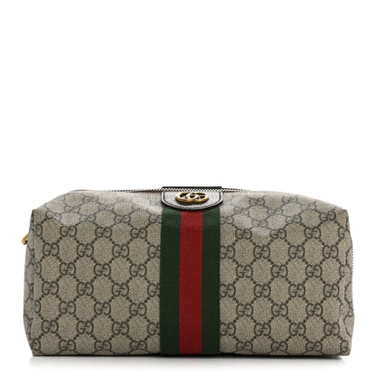 Gucci GG Supreme Monogram Web Ophidia Toiletry Case Beige 1 of 8