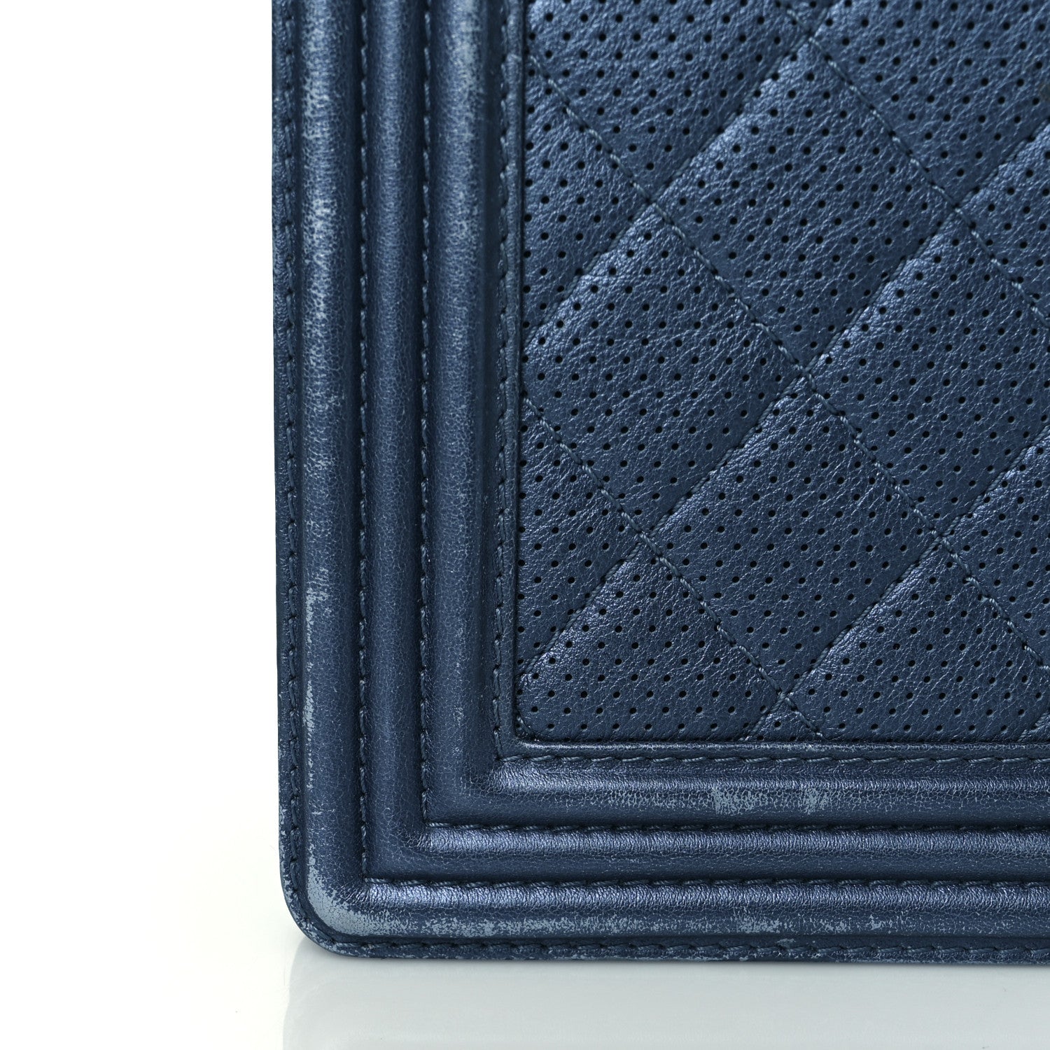Chanel Perforated Lambskin Quilted New Medium Boy Flap Blue 17 of 18