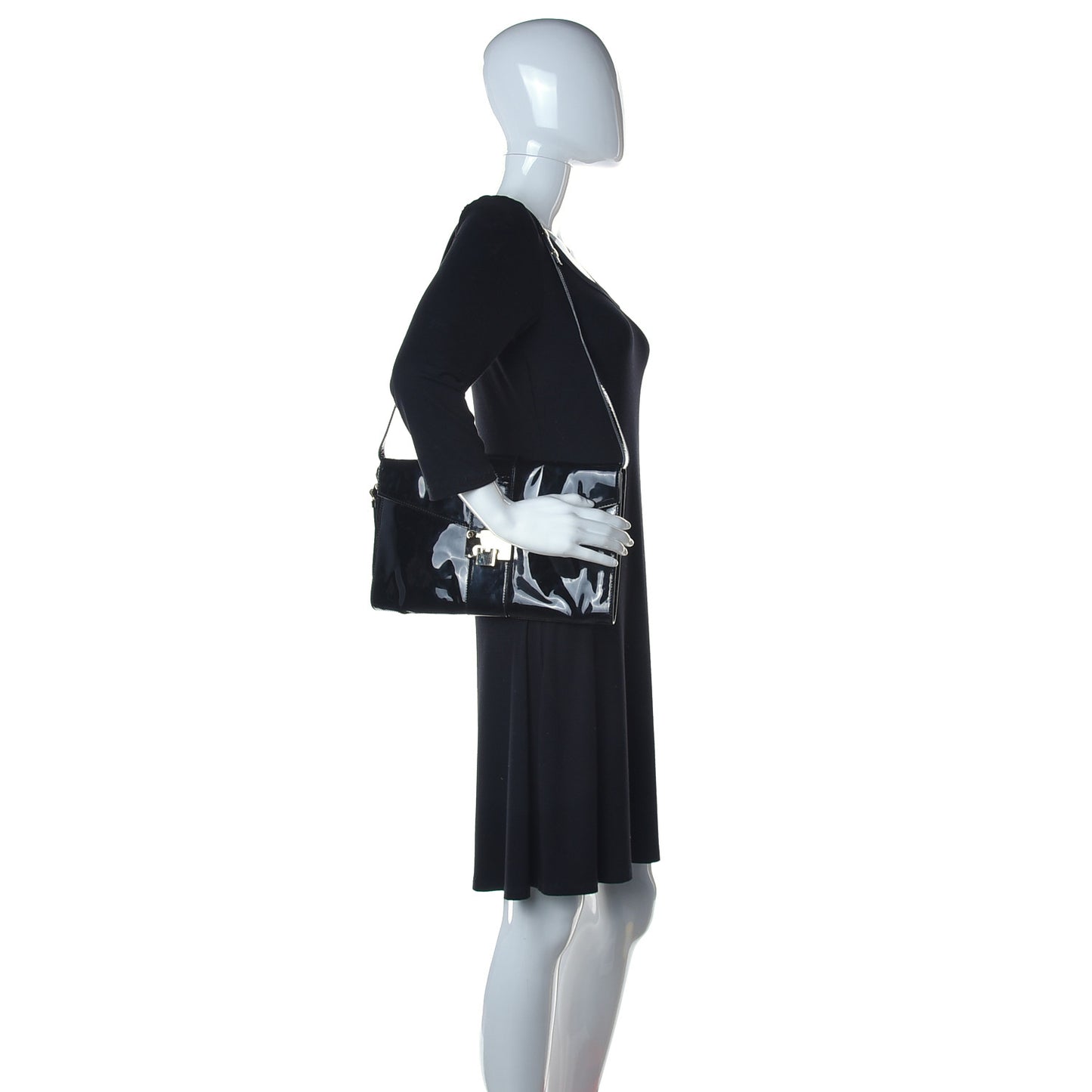 Patent Rivera Clutch Black