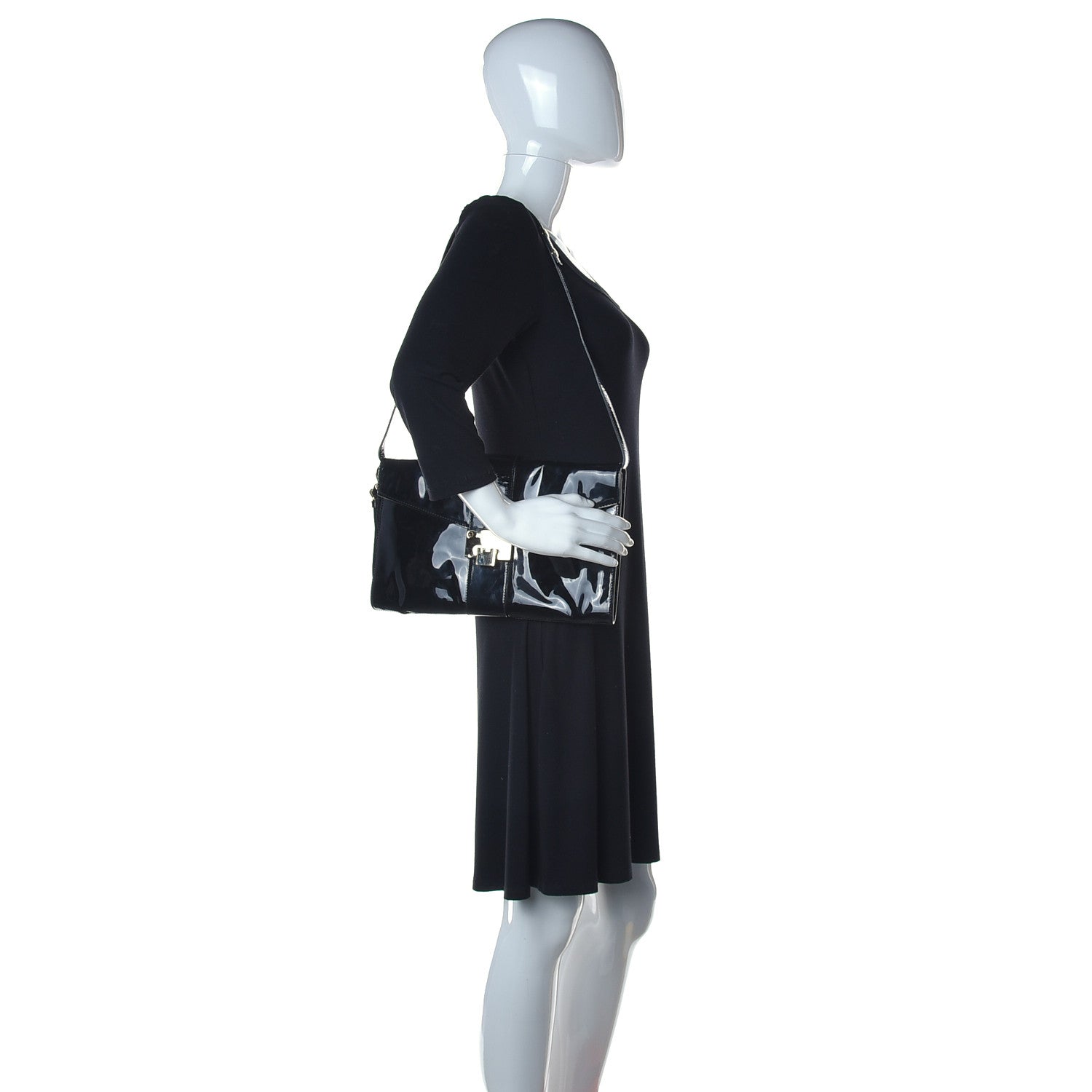 Jimmy Choo Patent Rivera Clutch Black 2 of 14