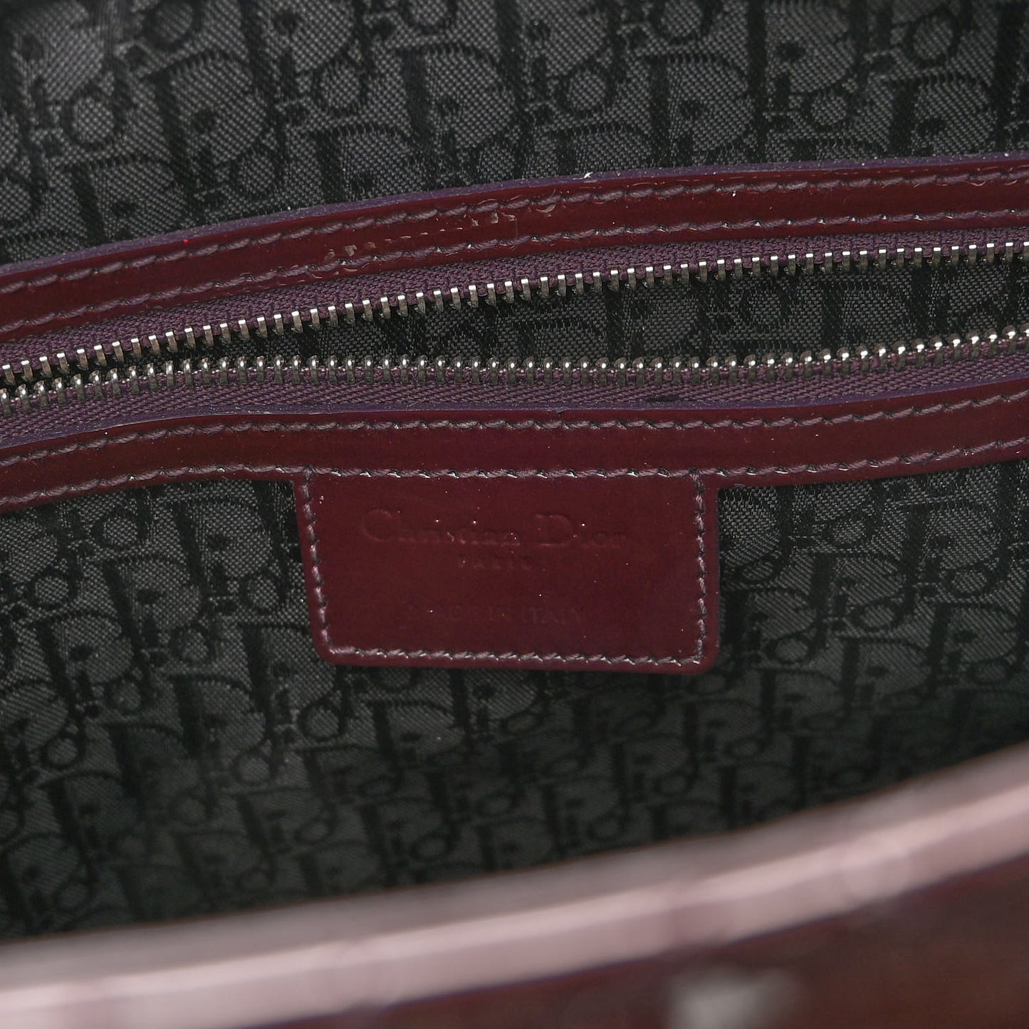 Patent Cannage Large Lady Dior Burgundy